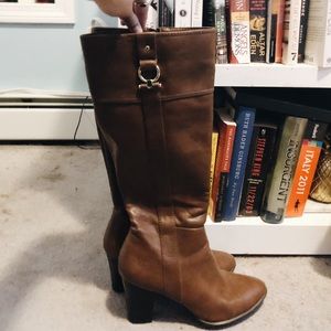 ALFANI heeled leather riding boots